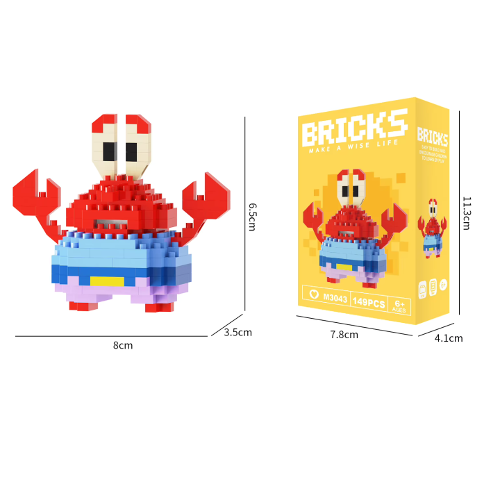 Crabe Mascotte Micro Bricks – Figurine à assembler | BricksLab