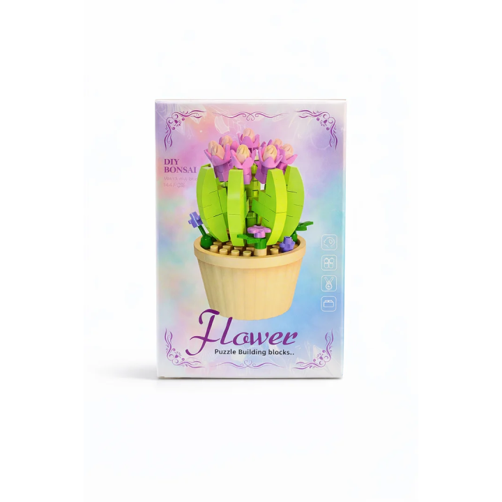 Bonsaï Tulipes en Micro Bricks – Fleur décorative à assembler | BricksLab