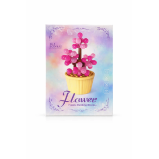 Bonsaï Sakura en Micro Bricks – Fleur Rose décorative DIY